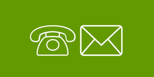 Illustration of a telephone and envelope
